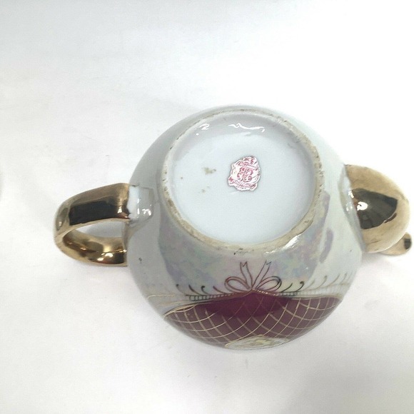 Vintage nasco japan del coronado iridescent gold trim lustreware pottery‎ teapot - Picture 6 of 9